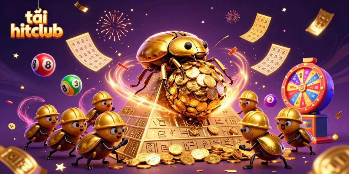 Join the excitement and tải hitclub with a vibrant scene of golden beetles and casino symbols!