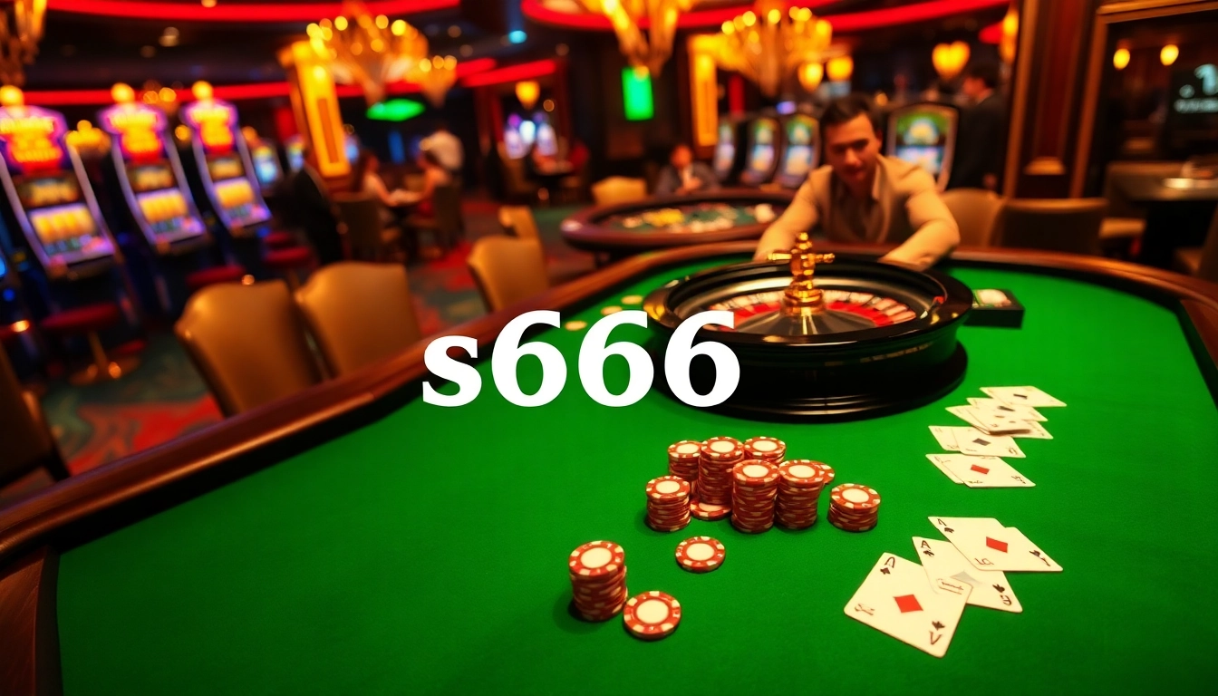 Experience the thrill of s666 casino games with vibrant roulette and poker action.
