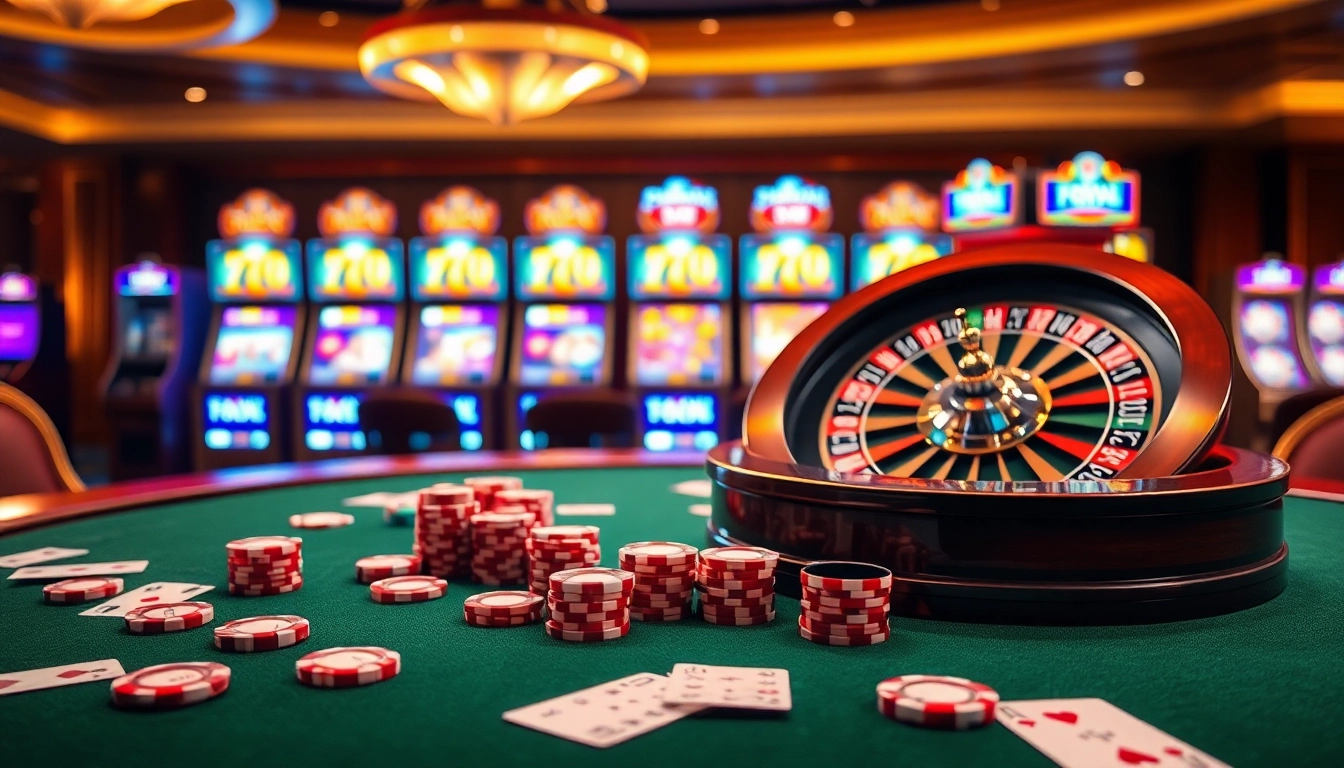 Experience high-stakes excitement at https://f8bet.io/ with vibrant casino visuals showcasing roulette and poker.