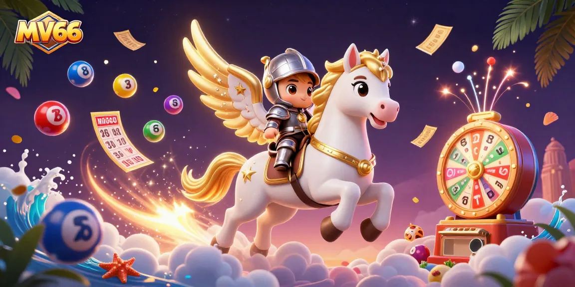 Experience the thrill of MV66 as the celestial horse and knight lead a vibrant casino adventure.