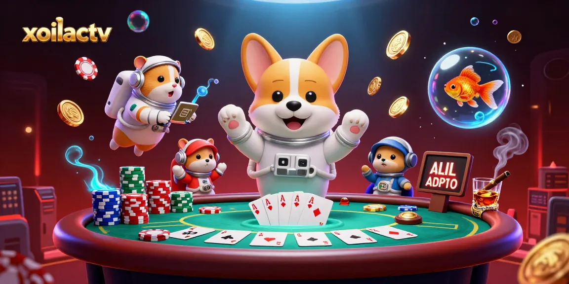 Xoilactv transforms gaming experiences with an astronaut corgi in a dynamic casino scene.