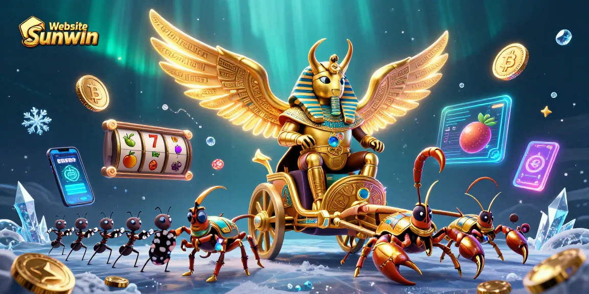 Engage in thrilling games on Website Sunwin with a vibrant casino-inspired digital illustration.