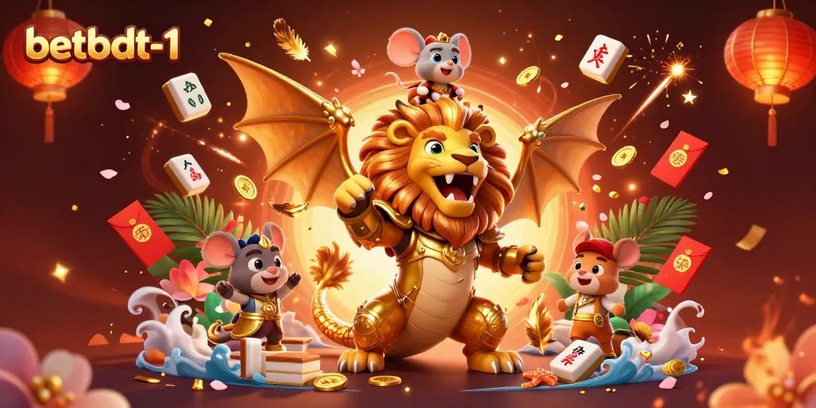 Experience thrilling gameplay at betbdt-1 with a vibrant 3D casino scene bursting with excitement and color.
