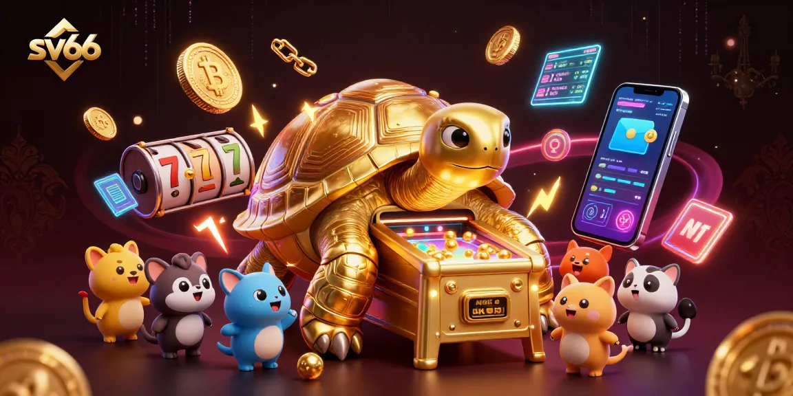 Experience the excitement of sv66 gaming with vibrant, animated elements in a bustling casino scene.