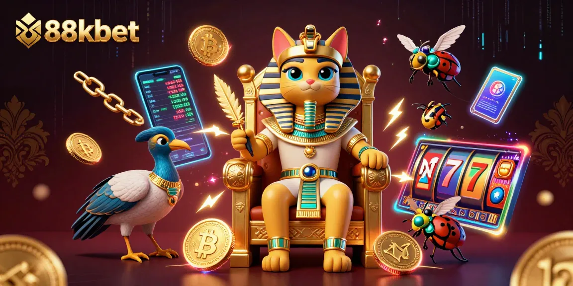 Engage with the exciting world of 88kbet's casino adventure featuring unique 3D characters and crypto elements.