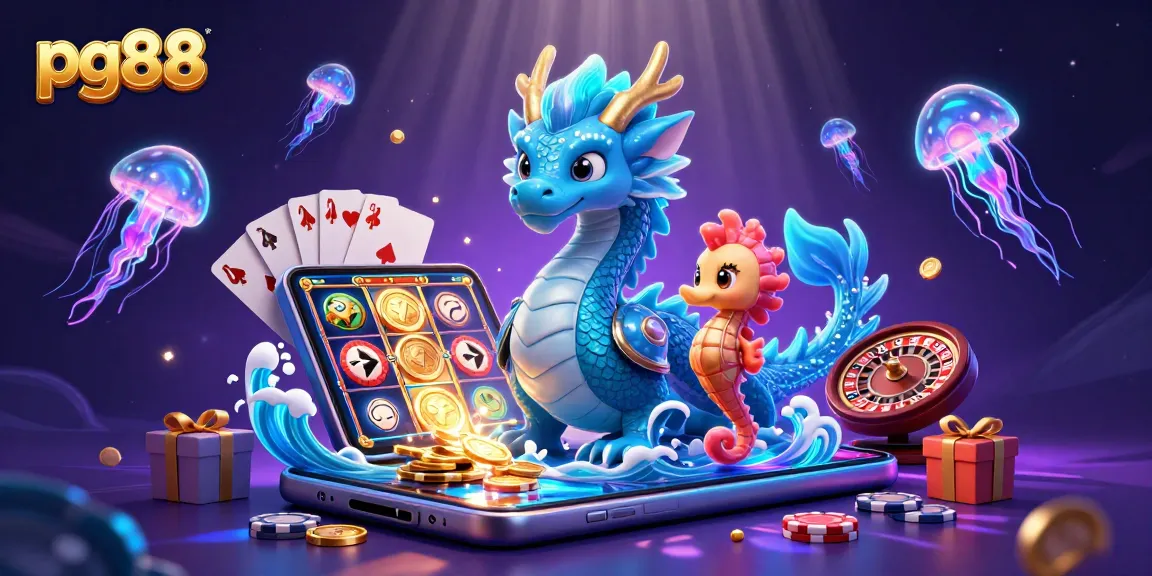 Spin and win with pg88’s immersive online gaming experience showcased in vibrant 3D illustration.