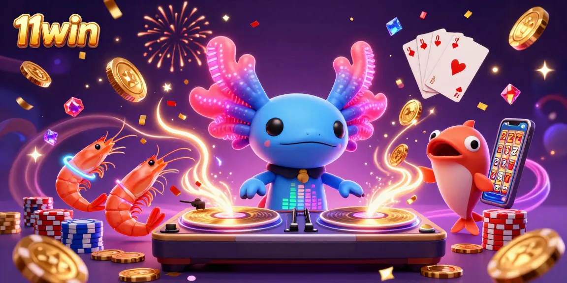 Experience the thrill of 11win with vibrant casino elements in this dynamic underwater scene.