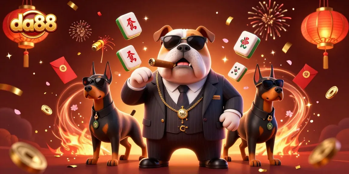 Experience the excitement of da88 with a lively casino scene featuring unique characters and festive elements.