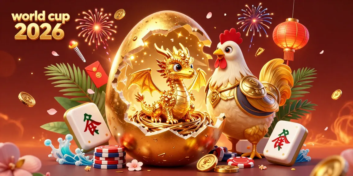 Engage with the world cup 2026 through a vibrant casino illustration featuring a golden dragon amidst festive elements.